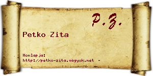 Petko Zita névjegykártya